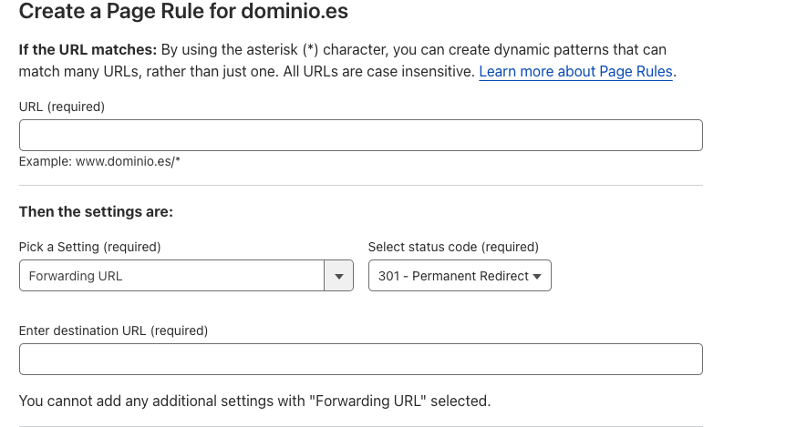 redirigir dominio cloudflare